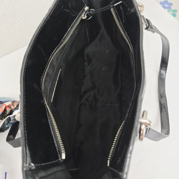 Coach Embossed Patent Leather Purse Shoulder Bag Black - Picture 7 of 8